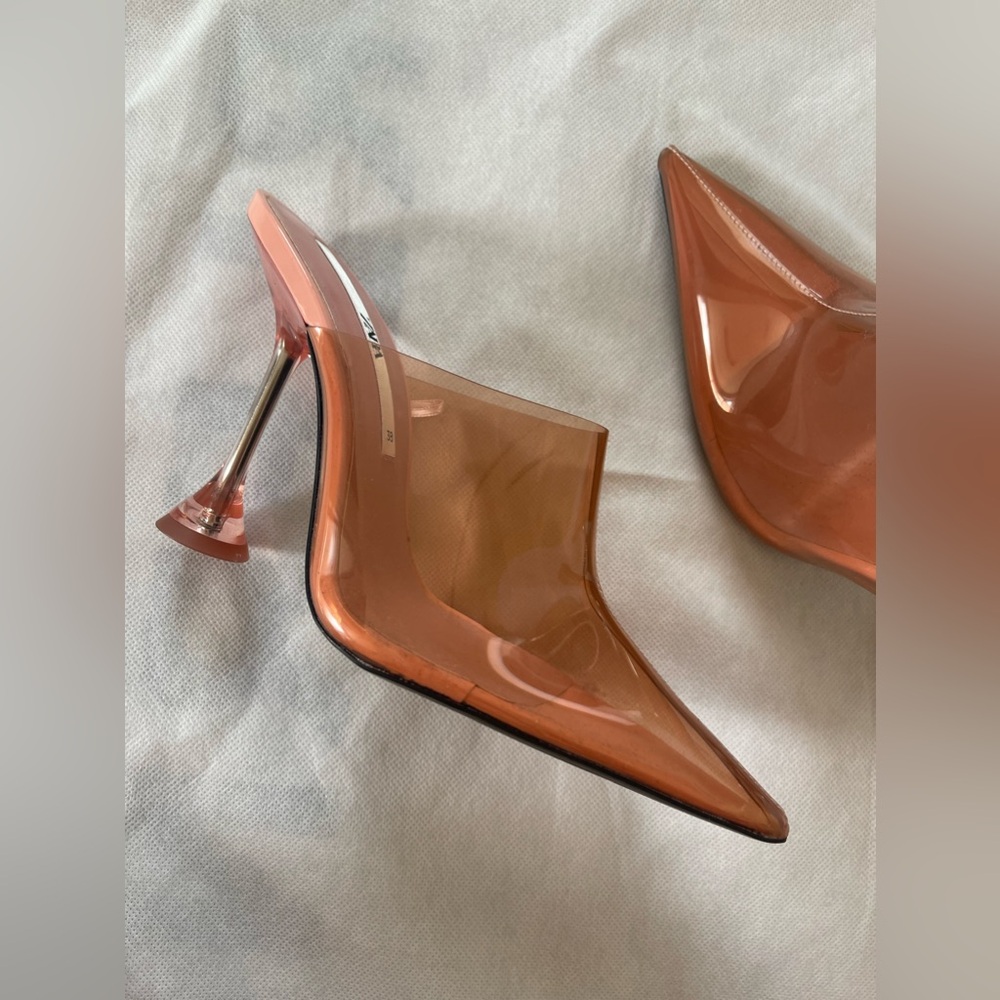 Zara Red PVC Mules Size 38 or 7